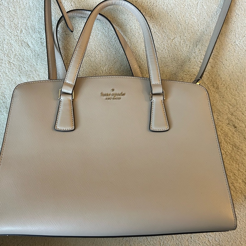 Kate Spade Tan Satchel Bag with Structured Design